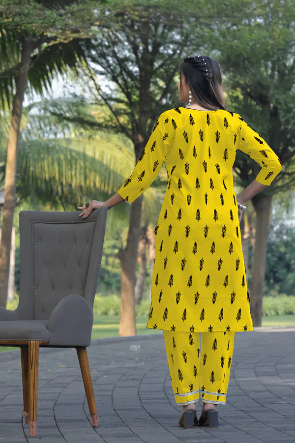 Yellow Women Printed Co-Ord Set