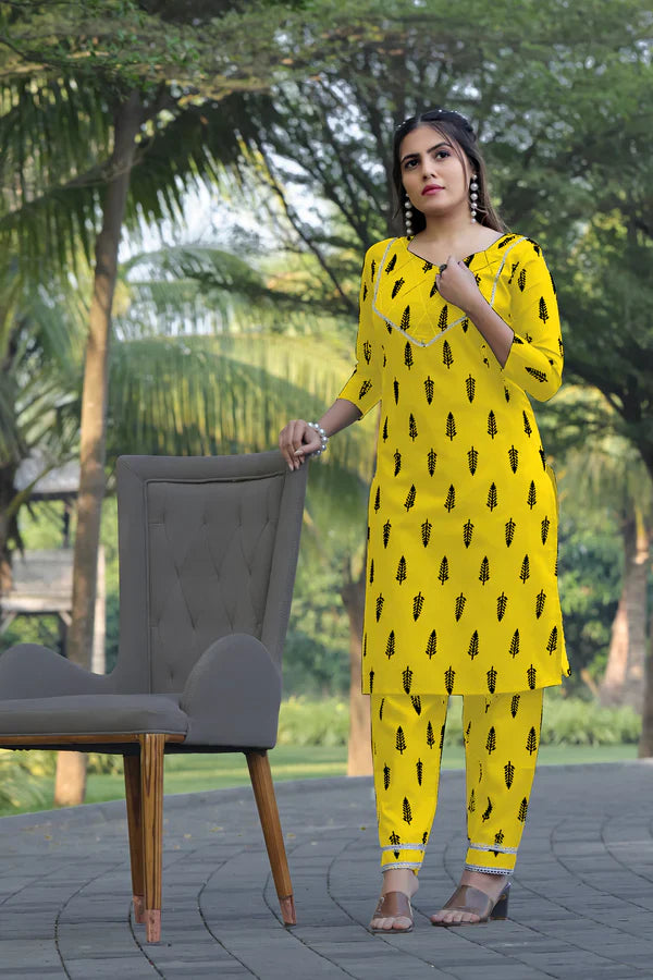 Yellow Women Printed Co-Ord Set