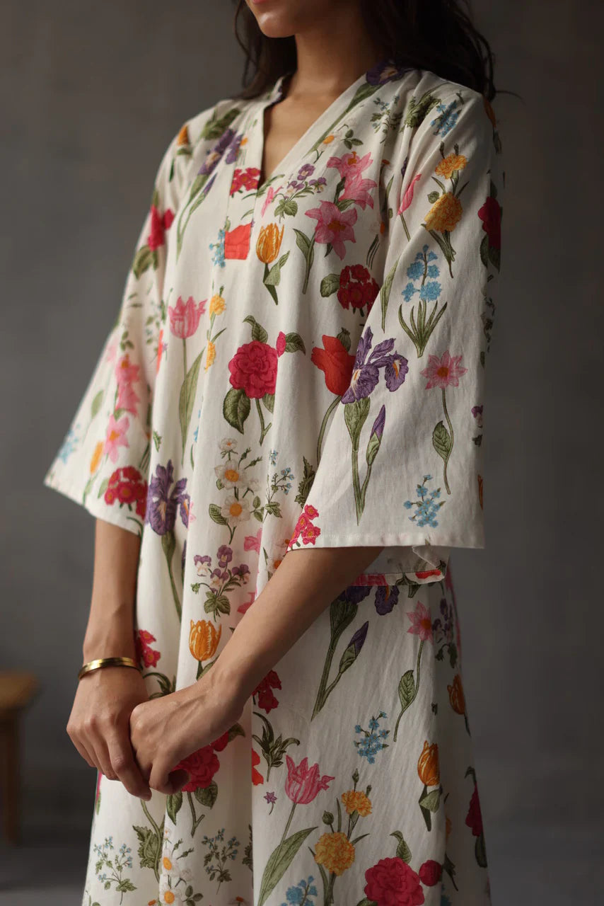 Primrose Charm Printed Floral Rayon Kurta Set