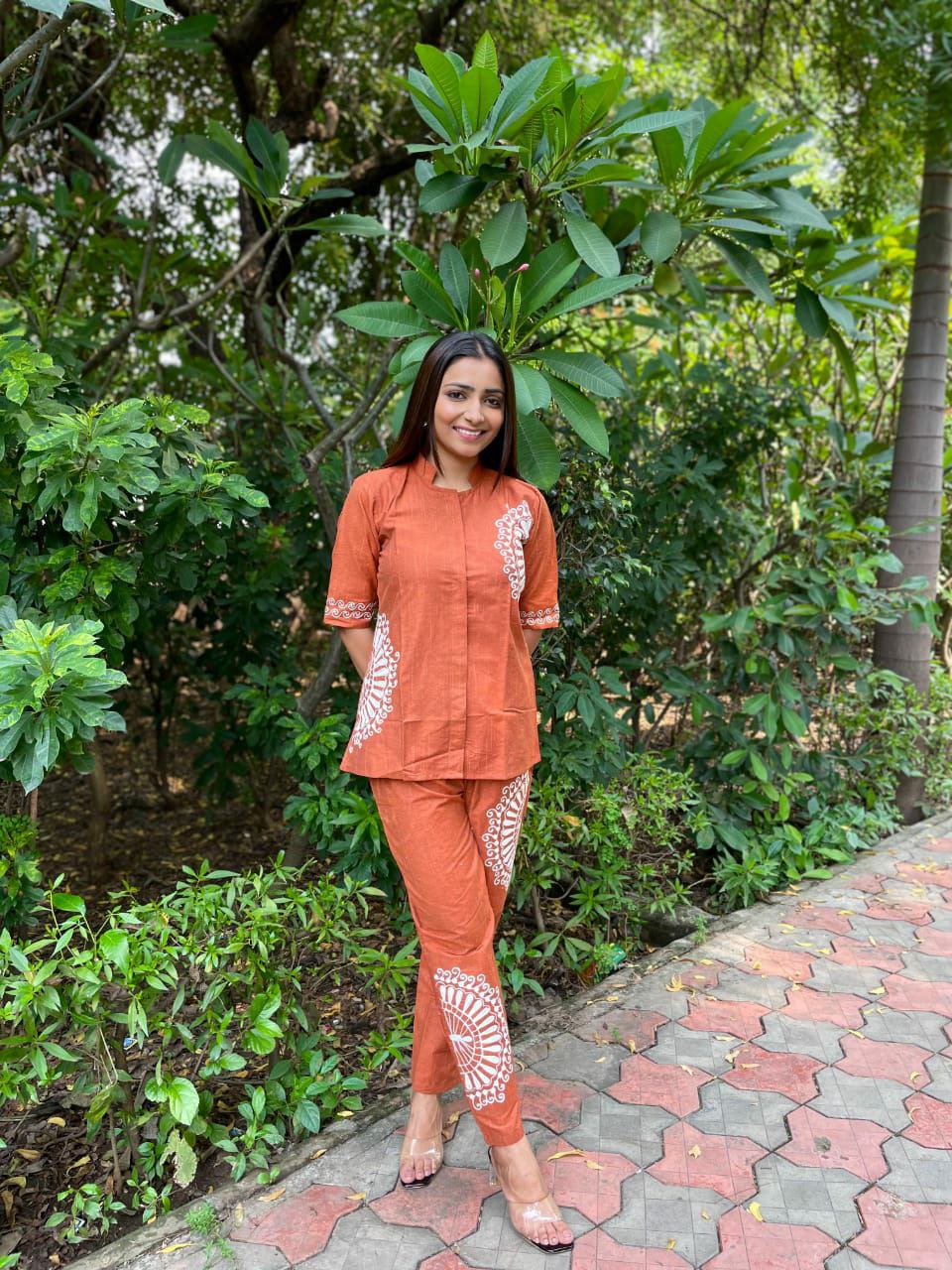 Hand Work Stylish Top Whith Pant Set